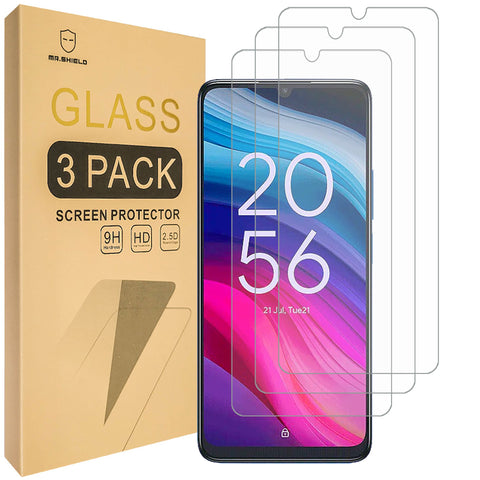 Mr.Shield Screen Protector compatible with TCL 505 [Tempered Glass] [3-PACK] [Japan Glass with 9H Hardness]