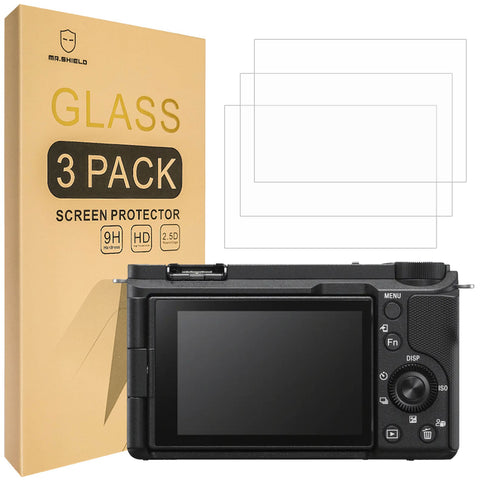 Mr.Shield Screen Protector compatible with Sony Alpha ZV-E10 II / ZVE10II / ZV-E10II [Tempered Glass] [3-PACK] [Japan Glass with 9H Hardness]