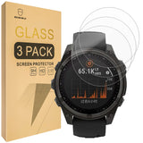 Mr.Shield Screen Protector compatible with Garmin Fenix 8 [47mm] (Solar/Amoled) [Tempered Glass] [3-PACK] [Japan Glass with 9H Hardness]