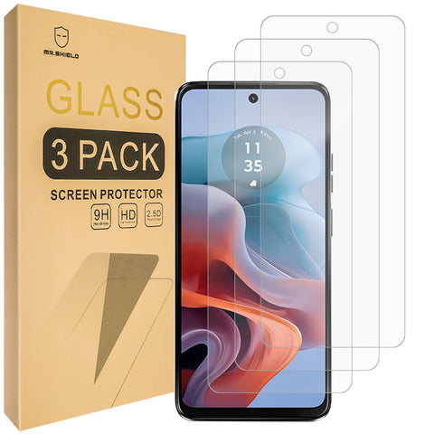 Mr.Shield Screen Protector Compatible with Motorola Moto G45 5G/ G34 5G [Tempered Glass] [3-PACK] [Japan Glass with 9H Hardness]