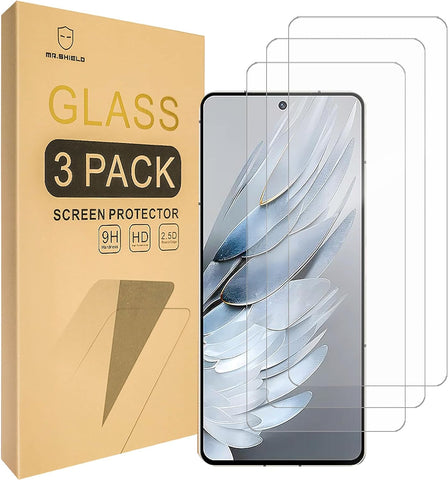 Mr.Shield [3-Pack] Screen Protector For ZTE Nubia Z50S Pro [Tempered Glass] [Japan Glass with 9H Hardness] Screen Protector with Lifetime Replacement